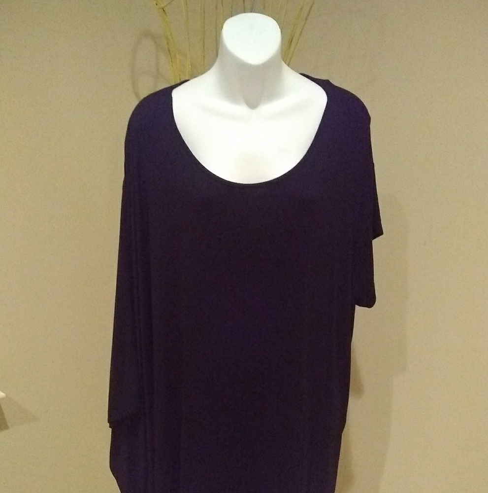 NWT Fair Child Plus 2X Black Peplum Top High Low